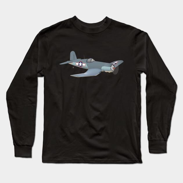 Corsair WWII Airplane Long Sleeve T-Shirt by NorseTech